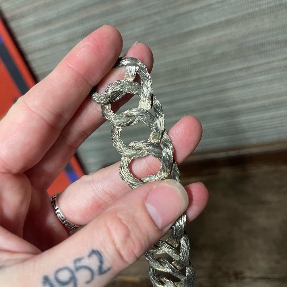 Vintage Silver-Tone Braided Statement Belt - Picture 10 of 12